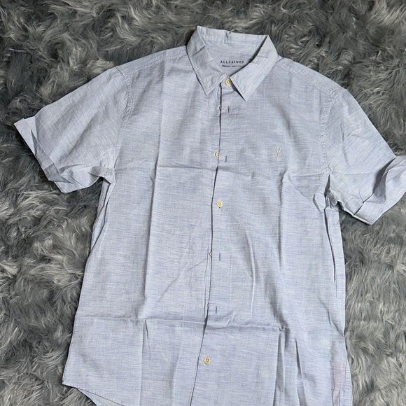 All Saints Men's Sky Blue Casual Shirt - Picture 3 of 3